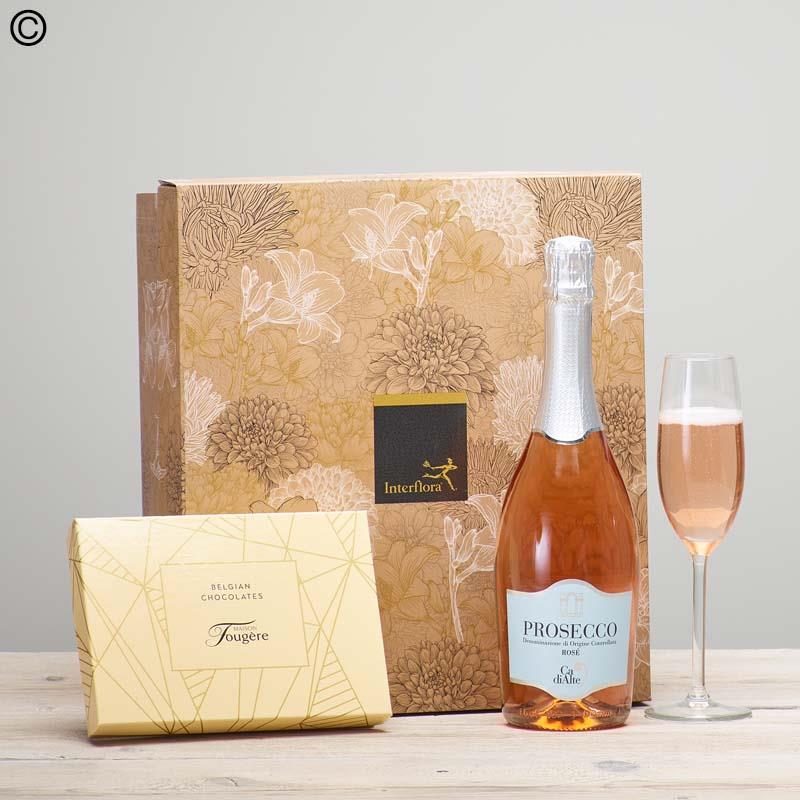 Sparkling Rosé Prosecco & Belgian Chocolates Gift Set