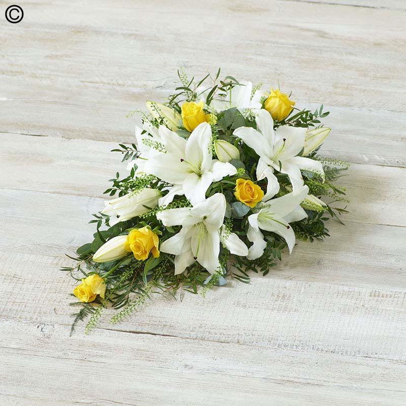 Yellow Rose and White Lily Spray