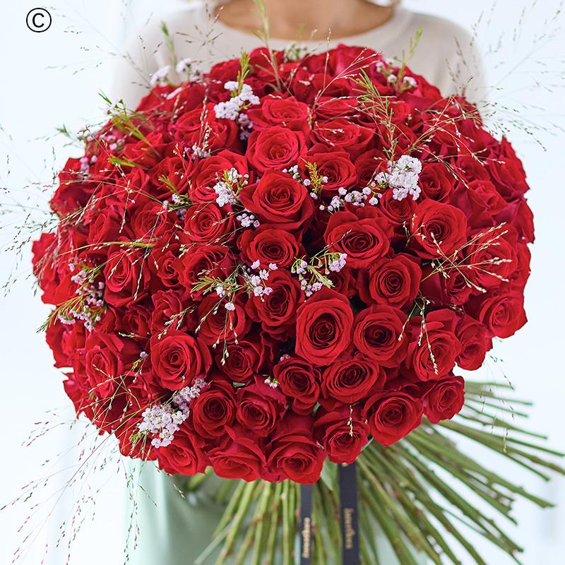 Valentine's Day Luxury 100 Red Roses