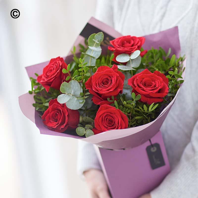 Half Dozen Large-headed Red Rose Valentine's Gift Box