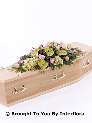 Rose, Orchid and Calla Lily Casket Spray